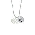 thumbnail image 2 of Delight Jewelry Silvertone Large Rose Outline Silvertone Script Initial Disc - V - Charm Necklace, 20"+3", 2 of 4