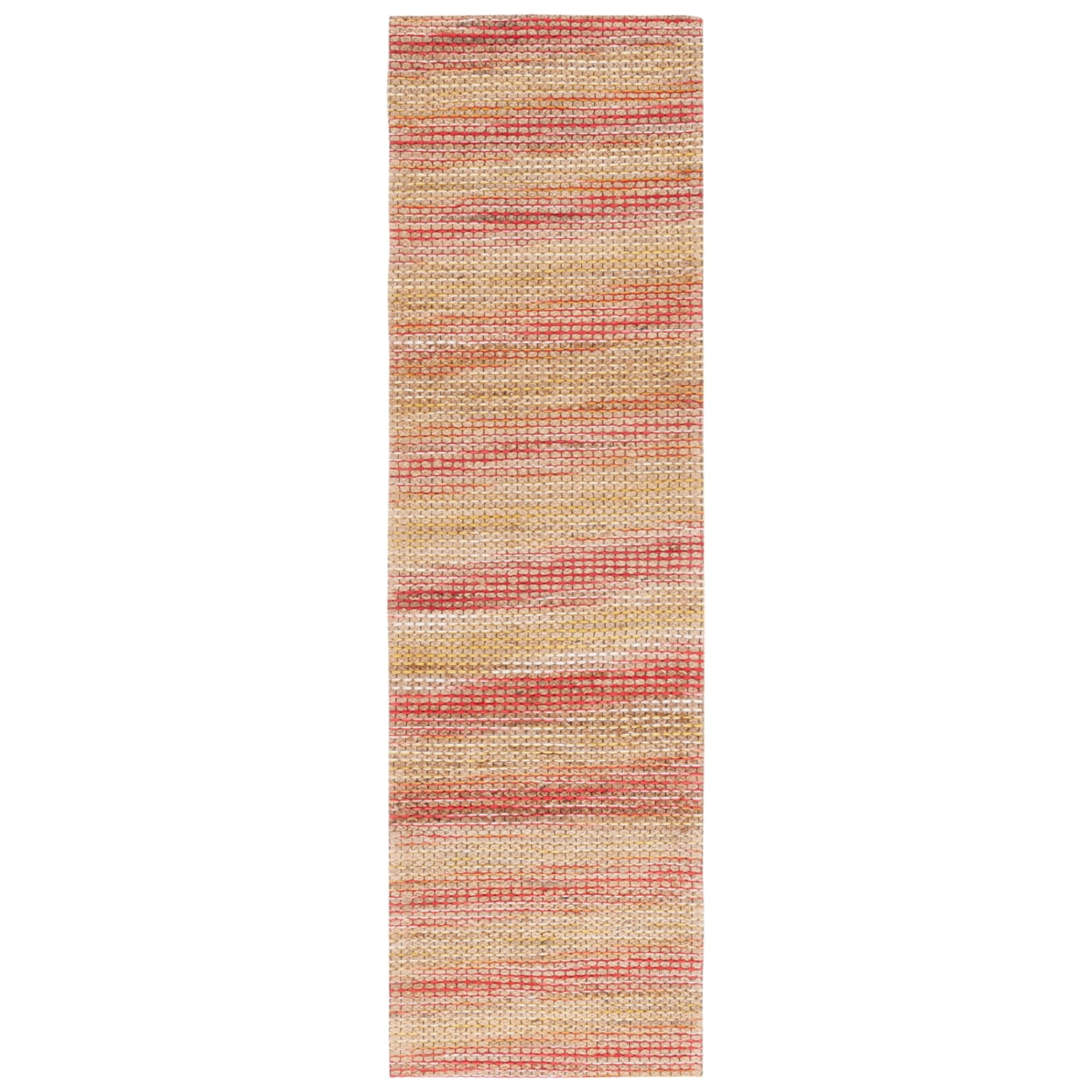 SAFAVIEH Marbella Kennard Striped Runner Rug, Natural/Red, 2'3" x 8'