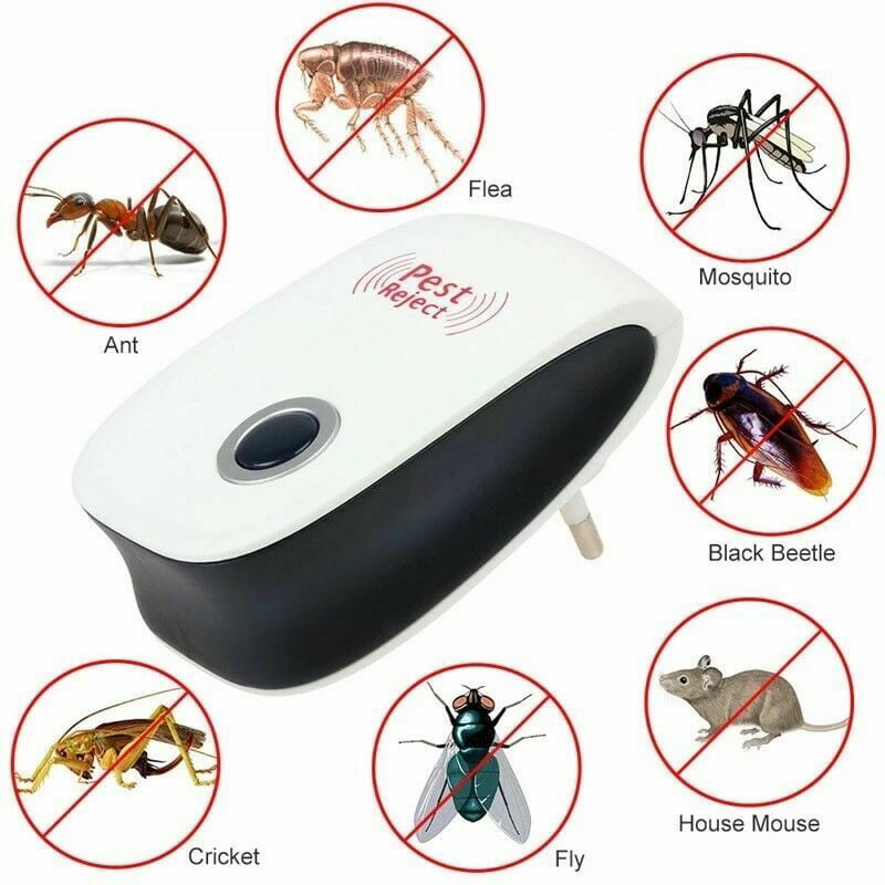 Pest Reject Pro Ultrasonic Repeller Home Bed Bug Mites Spider Defender Roaches 