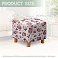 thumbnail image 5 of TSOVTHRID Strawberry Heart Doddle Print Stretch Ottoman Slipcover Square Folding Storage Stool Ottoman Cover Breathable Footstool Covers Slipcover Chair Covers for Living Room Valentine's Day Decor, 5 of 7