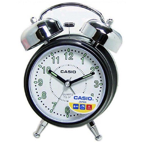 Casio Snooze Micro-light Desktop Black/White Bell Sound Alarm Clock TQ362-1B 