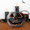 thumbnail image 4 of 17 Inch Halloween LED Pumpkin with Auto On Off Face for Indoor Outdoor Holiday Party Desktop Ornament Lighted Jack O, 4 of 4