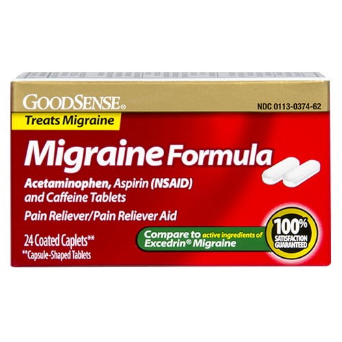 GoodSense Migraine Formula Caplets, Acetaminophen, Asprin (NSAID) and