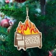 thumbnail image 2 of Vikakiooze Home Decor 2021 Dumpster Fire Christmas Ornament Christmas Tree Wooden Pendants, 2 of 5