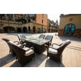 thumbnail image 2 of Moda Furnishings Patio Wicker Rectangle Gas Firepit Sets for Garden in the Outdoor, 2 of 7