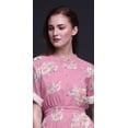 thumbnail image 4 of Bimba Rayon Rose & Ranunculus Floral Womens Printed Side Slit SummerDressLong Maxi Gown-Small, 4 of 6