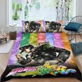 thumbnail image 2 of JoJo's Bizarre Adventure Conjunto de sábanas temático, trío de piezas, cómodo y amigable con la piel, diseño único, regalo de decoración para el hogar para familiares, amigos y fans,140cm *210cm, 2 of 6
