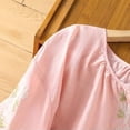 thumbnail image 6 of Cmfcve Tops for Women 2026 Cotton Linen T Shirts Retro Plus Size 3/4 Sleeve V Neck Embroidered Blouse, 6 of 6