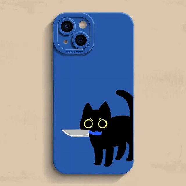 Creative funny Cat Phone Case For iPhone 14 13 12 11 15 Pro Max Case Funda iphone 11 Case Mini X XS XR 7 8 Plus SE Bumper Cover