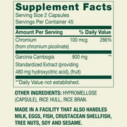 كبسولات نباتية من مكمل غذائي Spring Valley Garcinia Cambogia لدعم إدارة الوزن، 800 مجم، 90 كبسولة