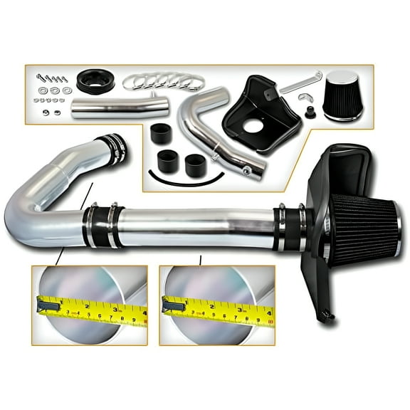 Cold Air Intake System with Heat Shield Kit   Filter Combo BLACK Compatible For 11-16 Dodge Challenger/Dodge Charger/Chrysler 300 3.6L V6