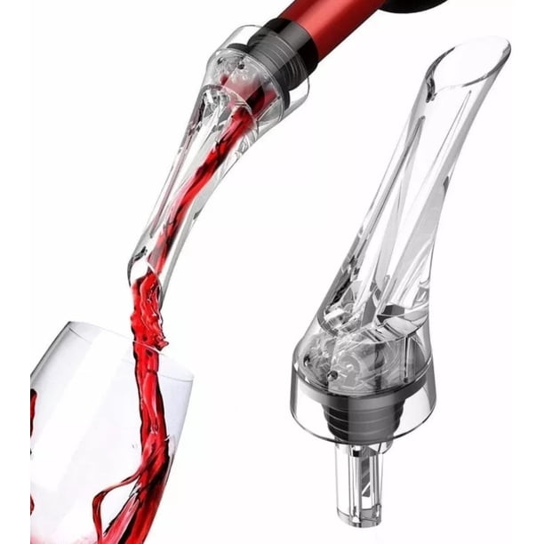 Aireador de vino con boquilla de calidad profesional premium – Aireación instantánea sin derrames – Sabor de acabado rico mejorado – Se adapta a cualquier botella de vino