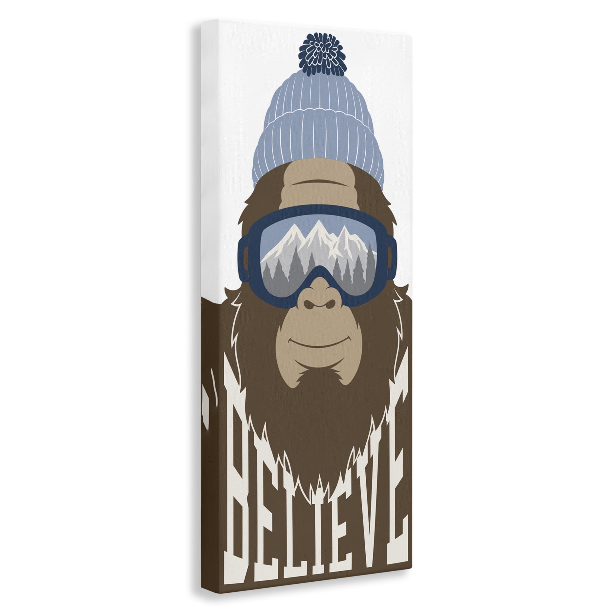 Believe Winter Bigfoot Canvas Wall Art, design by Marcus Prime