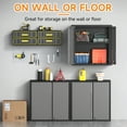 thumbnail image 5 of Metal Garage Wall Cabinet with 2 Doors and 1 Adjustable Shelf,Lockable Floating Tool Cabinet with Pegboard,Steel Storage Cabinet for Kitchen,Office,Garage,Laundry,Warehouse(Black&Gray, 26"H), 5 of 7