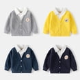 thumbnail image 2 of LYMAYTER 2-7Y Toddler Boys Little Kids Lapel Collar Lined Neck Sweatshirt Long Sleeve Preppy School Style Top, 2 of 8