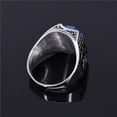thumbnail image 5 of Retro European American Style Men'S 14K White Gold Ring, Fashionable Simple Creative Design, Synthetic Faux Gemstone, 5 of 6
