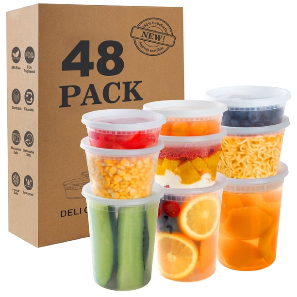 Contenedores de almacenamiento de alimentos Keep Colder, 48 juegos, 8 oz, 16 oz, 32 oz