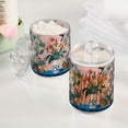thumbnail image 2 of Yayeee 4 Pack Qtip Holder Bathroom Cotton Swab Canister with Lid Clear Dispenser Set, Vibrant Flowers, 2 of 6