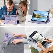 Fintie Case for Samsung Galaxy Tab S10 Lite/ S10 FE/ S9 FE 5G 10.9 Inch/Tab S9 11 Inch, Multi-Angle Viewing Protective Cover with Pocket, Auto Sleep/Wake, Lilac Marble