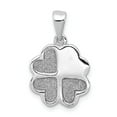 thumbnail image 1 of Sterling Silver Rhodium-plate Enamel Glitter Fabric Clover Hearts Pendant, 1 of 3