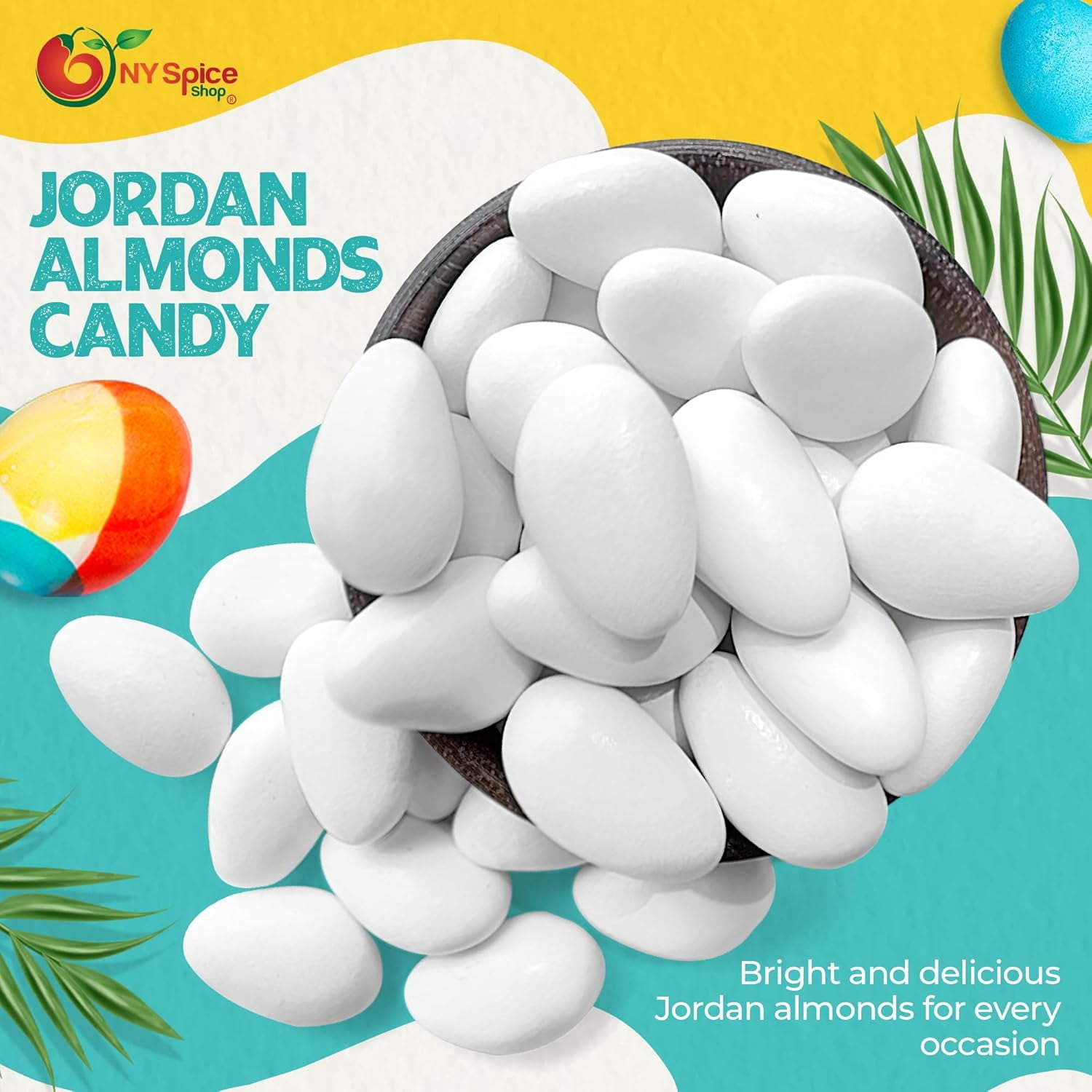 NY SPICE SHOP White Super Fine Jordan Almonds - 3 Pound