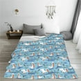 thumbnail image 5 of Salouo Pelican Reed And Fish Print Bed Blankets,Flannel Blanket Comfortable Air Conditioning Blanket Lightweight Blanket for Sofa Bed Travel & Couch -50"x40", 5 of 8