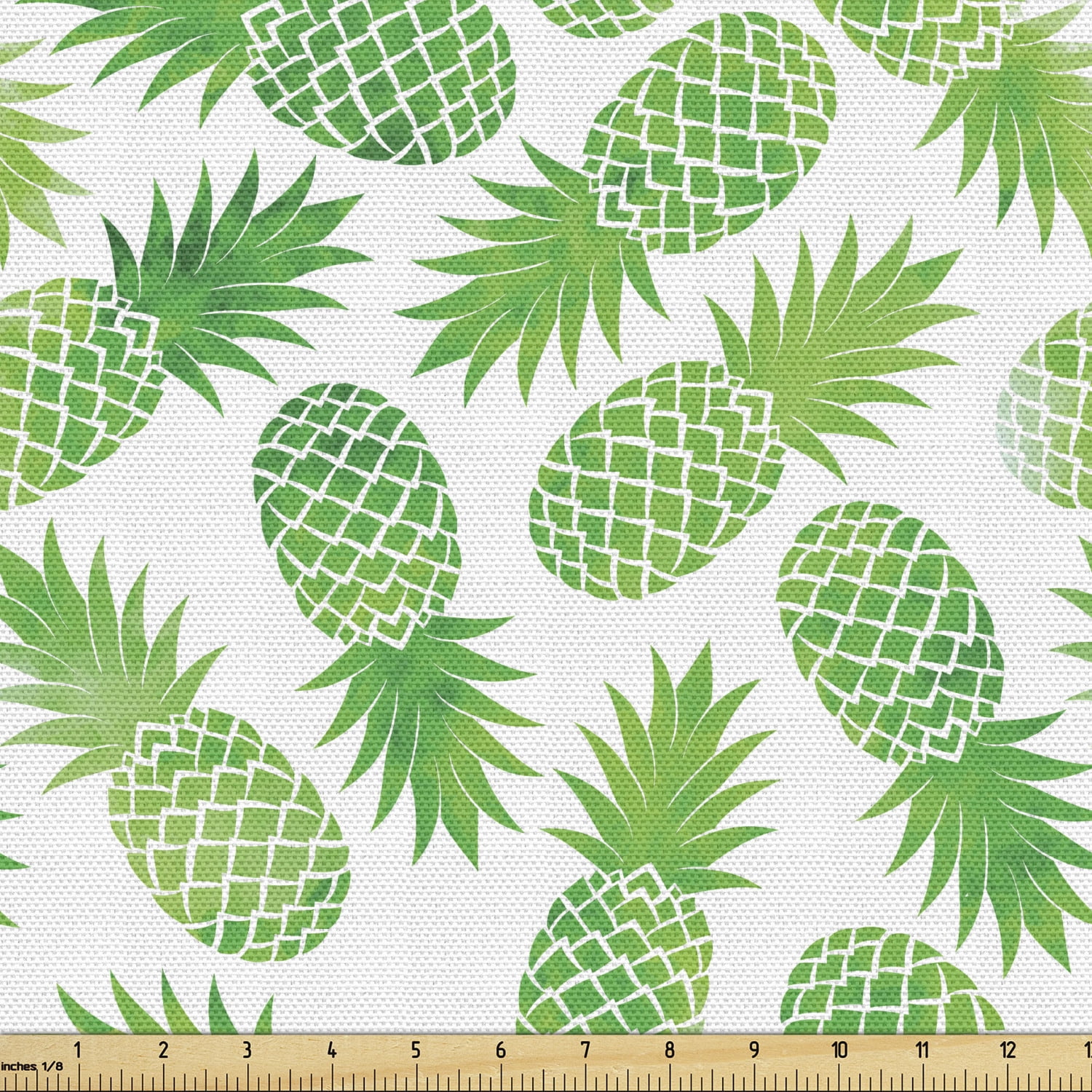 Pineapple Upholstery Fabric by the Yard, Ombre Watercolor Scattered