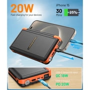 46800mAh Solar Charger Power Bank 20W Fast Charging with Cables Compatible for iPhone, Android Phone