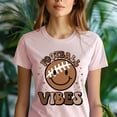 thumbnail image 5 of Football Vibes Smiley Face Retro T-Shirt | Cute Game Day Shirt for Women, Dark Heather, Size L, 5 of 6