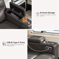 thumbnail image 4 of MCombo 63" Wall Hugger Power Loveseat Recliner for Small Spaces, RV, 360° Swivel Tray Table, Armrest Storage, Dark Grey, 4 of 7