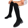 thumbnail image 6 of Women's Over-the-Knee Stretch Boots, Faux Suede Thigh-High Flat Heel Boots, 6 of 7