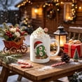 thumbnail image 7 of 11oz Christmas Initial Ceramic Coffee Mug, Festive Green Glitter Letter Design With Santa Hat Holiday Print, White Drinking Cup For Hot Cocoa Tea, Xmas Gift For Household Daily Use, 7 of 7