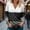 Black, variant on Blmnix Women's Novelty T-Shirts Athleisure Color Block Women Blouses Fall 3/4 Sleeve V-Neck Blouses