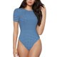 thumbnail image 1 of Fotbe Blue Gingham Body de Mujer con Cuello Redondo y Mangas Cortas, Sin Mangas Ajustado, Suave, Cómodo y Básico-X-Large, 1 of 7
