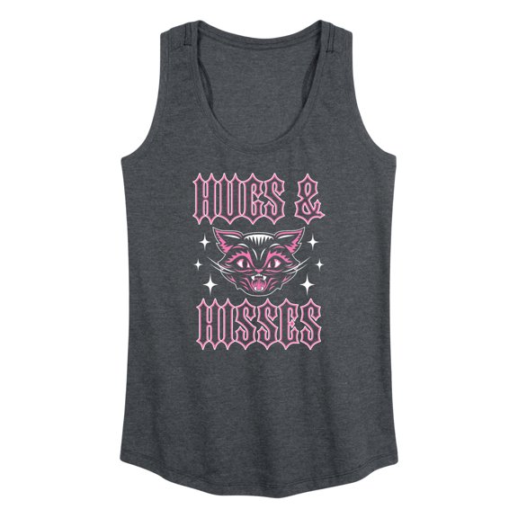 Instant Message - Valentine's Day Hugs And Hisses Cat - Women's Racerback Tank Top
