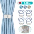 thumbnail image 1 of Amerteer 8 PCS Magnetic Curtain Tiebacks Clips Decorative Rope Holdbacks, Drapery Tie Backs Weave Holder for Window Draperies Hold Curtains Drape Ties Backs 16 inch Holdback, 1 of 7