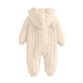 thumbnail image 5 of Kezqiaxn Infant Girl Clothes Winter Warm Hooded Romper Cute Bear Ears Long Sleeve Jumpsuits with Zipper Newborn Onesies 0-18Months, 5 of 10