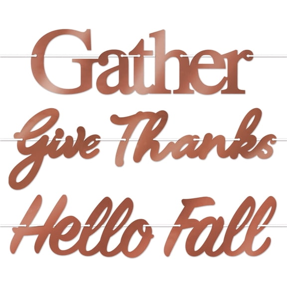 Foil Fall Thanksgiving Streamer Set, (Pack of 12)
