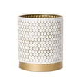 thumbnail image 2 of Honeycomb Metal Waste Basket With Gold Base - White & Gold - 12"H x 10"W, 2 of 4