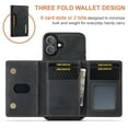 thumbnail image 4 of for iPhone 16 Case Wallet, 2 in 1 Detachable Magnetic Card Holder PU Leather Kickstand Phone Case [Card Cash Slot] [Wireless Charging] Shockproof Cover For iPhone 16,Black, 4 of 11