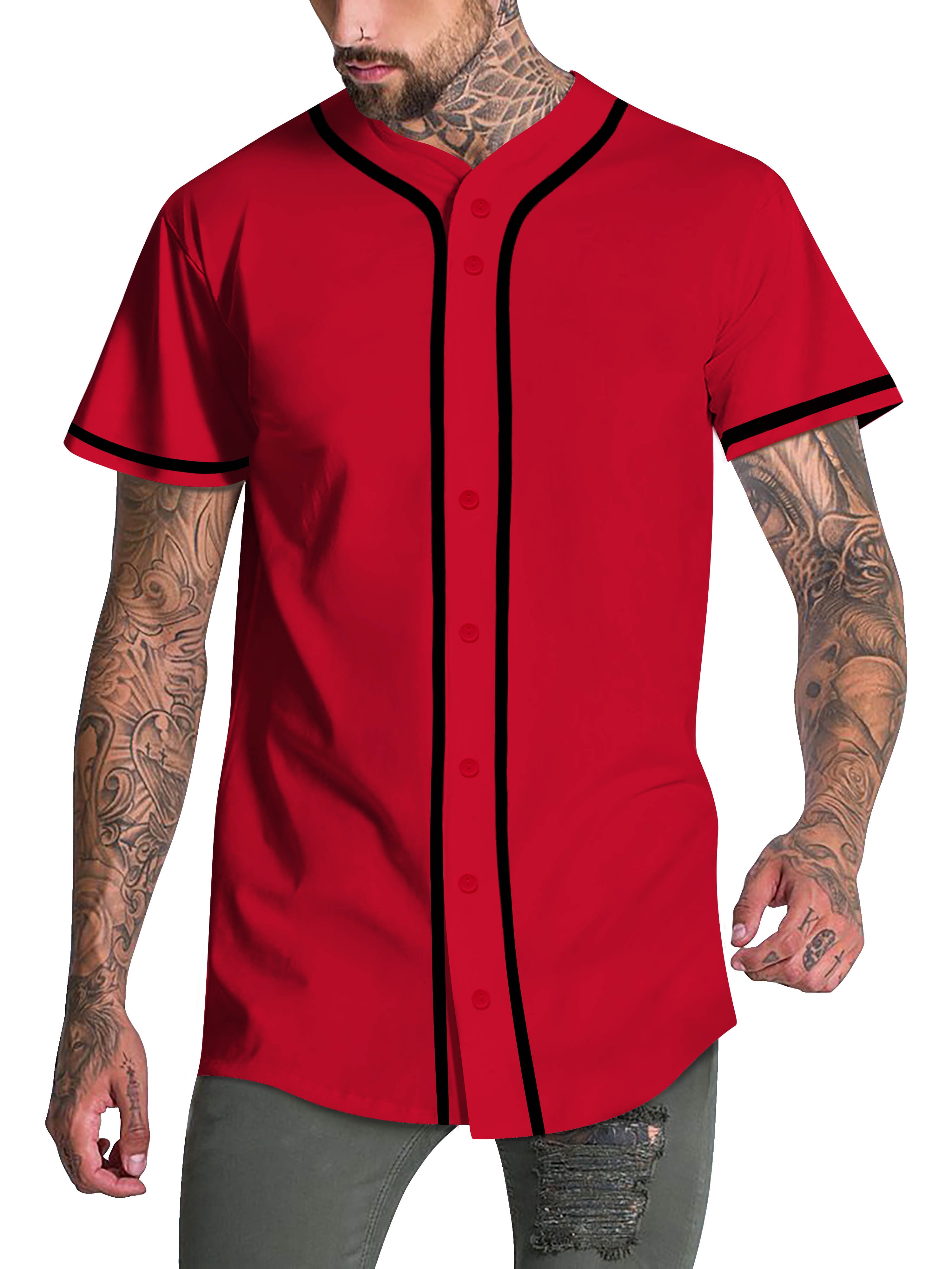 Hat and Beyond Mens Baseball Jersey T Shirt Stripe Sports Team Hipster