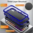 thumbnail image 6 of JTCASES for IPhone XR Case, Shockproof Anti-drop PC Frame Anti-slip Strip Silicone Back Shell Rugged Anti-scratch for IPhone XR (6.1" 2018) - Black+Blue, 6 of 8