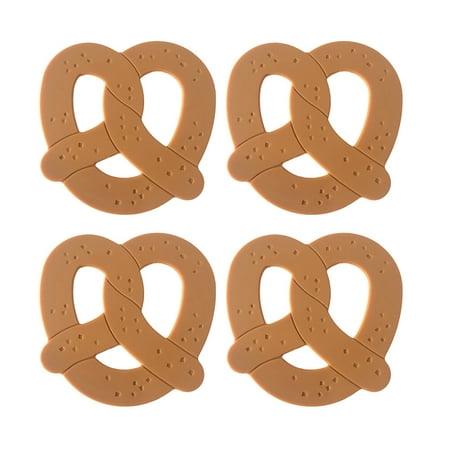 

Household Coaster 4pcs Household Silicone Coaster Heat Resistant Cup Holder Biscuits Shape Design Placemat for Home (Khaki)