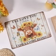 thumbnail image 5 of Highland Cow Metal Tin Sign 8x12in Vintage Flower Butterfly Painting Tin Signs Retro Sunflower Wall Poster Plaque for Home Farm Spaces Office Living Rooms Bedrooms Gift, 5 of 8