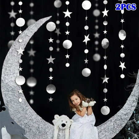 

Star Round Shape Banner Decorative Pendants Birthday Party Wedding Christmas Banner Star Round Shape Shiny Banner Decorative Pendants Birthday Party Wedding Christmas Portable Convenient 2 Pcs