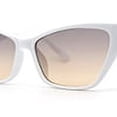 thumbnail image 2 of Womens Mod Squared Cat Eye Sunglasses White Brown, 2 of 4