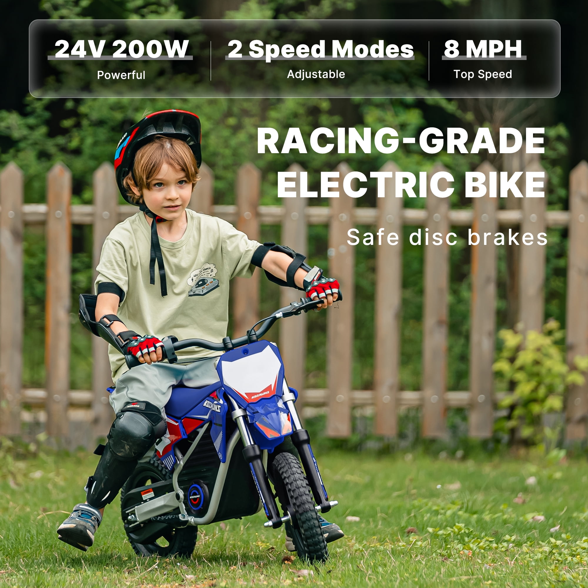 Racing Electric Dirt Bike for Kids, 24V 2.6Ah Motorcycle with Dual Shock Absorption, 12 inch Tires Safe Disc Brake for Ages 3-6 Red