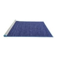 thumbnail image 2 of Ahgly Company Machine Washable Indoor Square Solid Blue Modern Area Rugs, 5' Square, 2 of 4