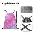 thumbnail image 4 of Rocae Fun Rainbow Pink for Gym Bag Drawstring Bags Gym Backpack for Gym, Travel, Sports, Swimming, Beach-Small, 4 of 6