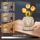 thumbnail image 3 of Lámpara de Escritorio con Luz de Noche de Tulipán y Flores Artificiales con Jarrón Recortado, Carga USB, 3 Colores, Atenuación Continua, Lámpara de Mesa, 3 of 5